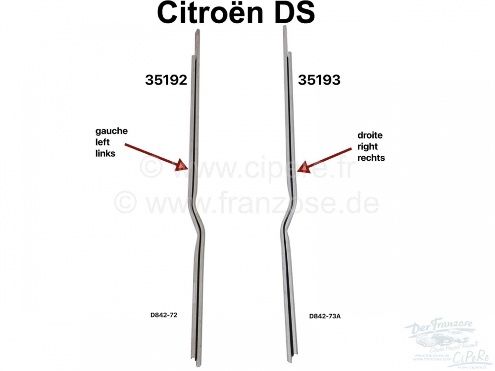 Sonstige-Citroen - Deurafdichting rechtsachter, carrosseriezijde. Rubberen klemstrip op de C-stijl rechts (de