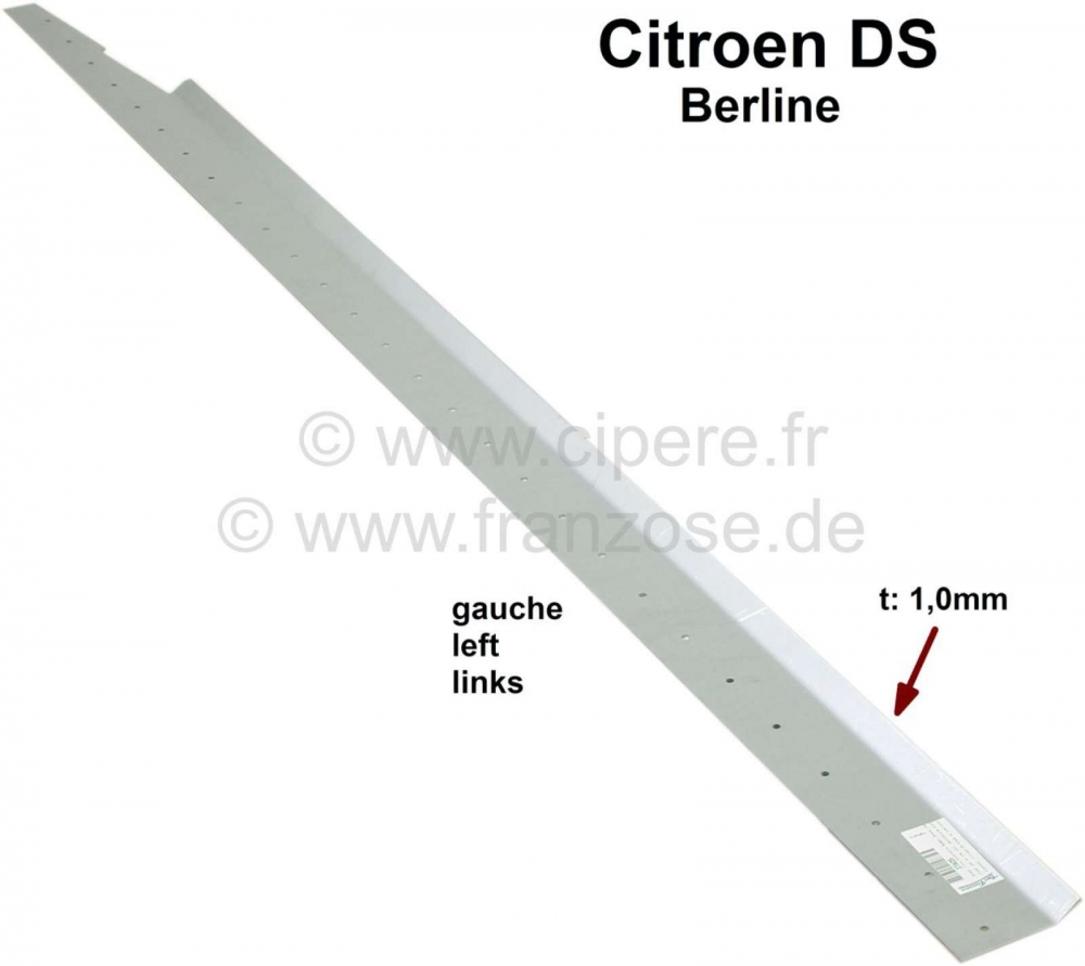 Citroen-DS-11CV-HY - Vloerplaat links. Verstevigingsplaat (verdubbeling / versteviging op het vloerpaneel). Ond