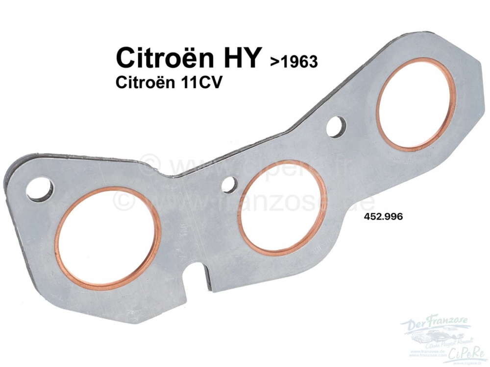 Citroen-DS-11CV-HY - Pakking, tussen inlaat + uitlaatspruitstuk + cilinderkop. Geschikt voor Citroen 11CV + Cit