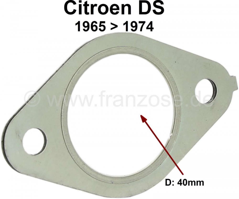 Citroen-DS-11CV-HY - Pakking uitlaatspruitstuk (40mm binnendiameter). Geschikt voor Citroen DS, vanaf modeljaar