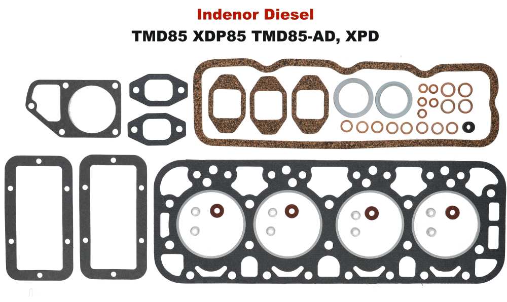 Citroen-DS-11CV-HY - Cilinderkoppakkingset Indenor Diesel. Voor motor: TMD85, XDP85, TMD85-AD, XPD (1816cc). Ge