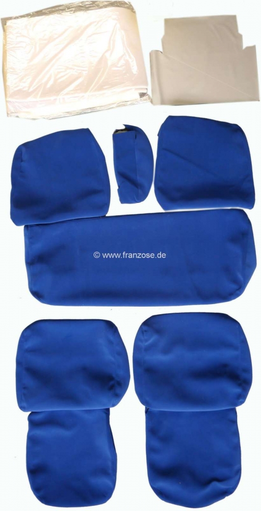 Citroen-DS-11CV-HY - DS > 1965, stoelhoezen voor + achter, Citroen DS (Non Pallas) tot bouwjaar 1965 (lage rugl