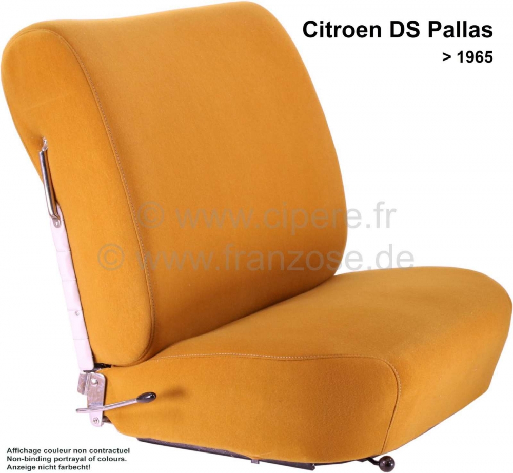 Citroen-DS-11CV-HY - DS >1965, stoelhoezen voor + achter, Citroen DS Pallas, tot bouwjaar 1965 (hoge rugleuning