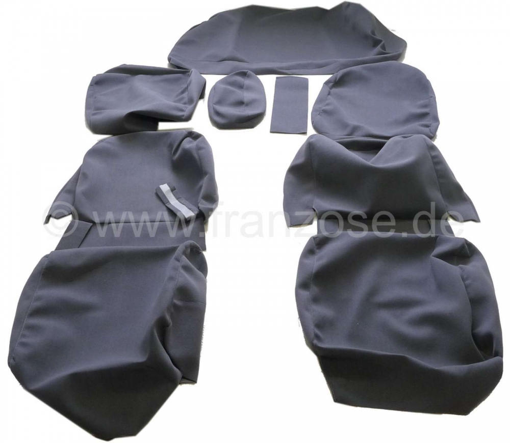 Citroen-DS-11CV-HY - DS >1965, stoelhoezen voor + achter, Citroen DS Pallas, tot modeljaar 1965 (hoge rugleunin