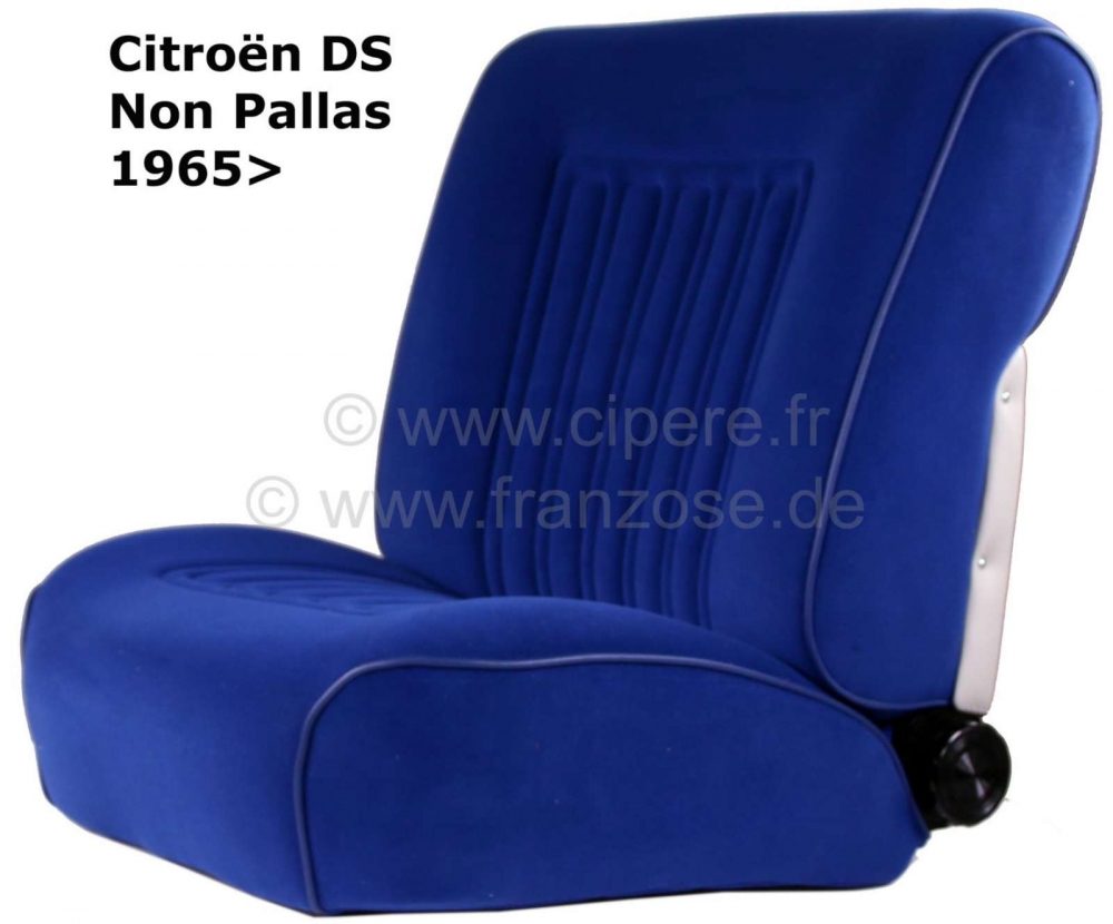Citroen-DS-11CV-HY - DS Non Pallas, stoelhoezen voor + achter, Citroen Non Pallas, kleur donkerblauw (foncé). 
