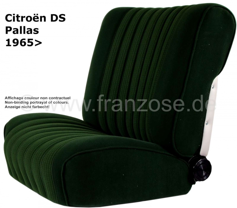 Sonstige-Citroen - DS Pallas, stoelhoezen voor + achter, Citroen DS Pallas, kleur donkergroen (vert Jura). Ho
