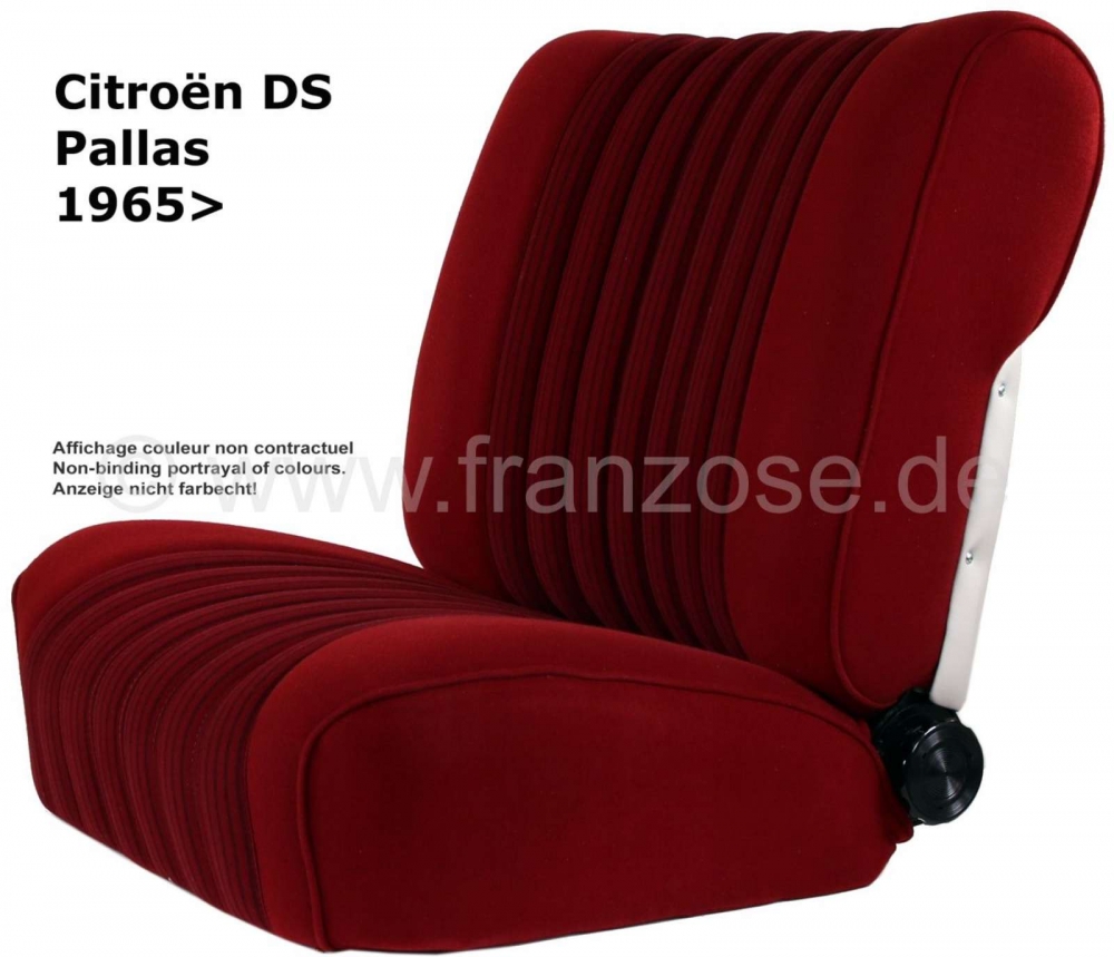 Sonstige-Citroen - DS Pallas, stoelhoezen voor + achter, Citroen DS Pallas, kleur donkerrood (grenat) gestree