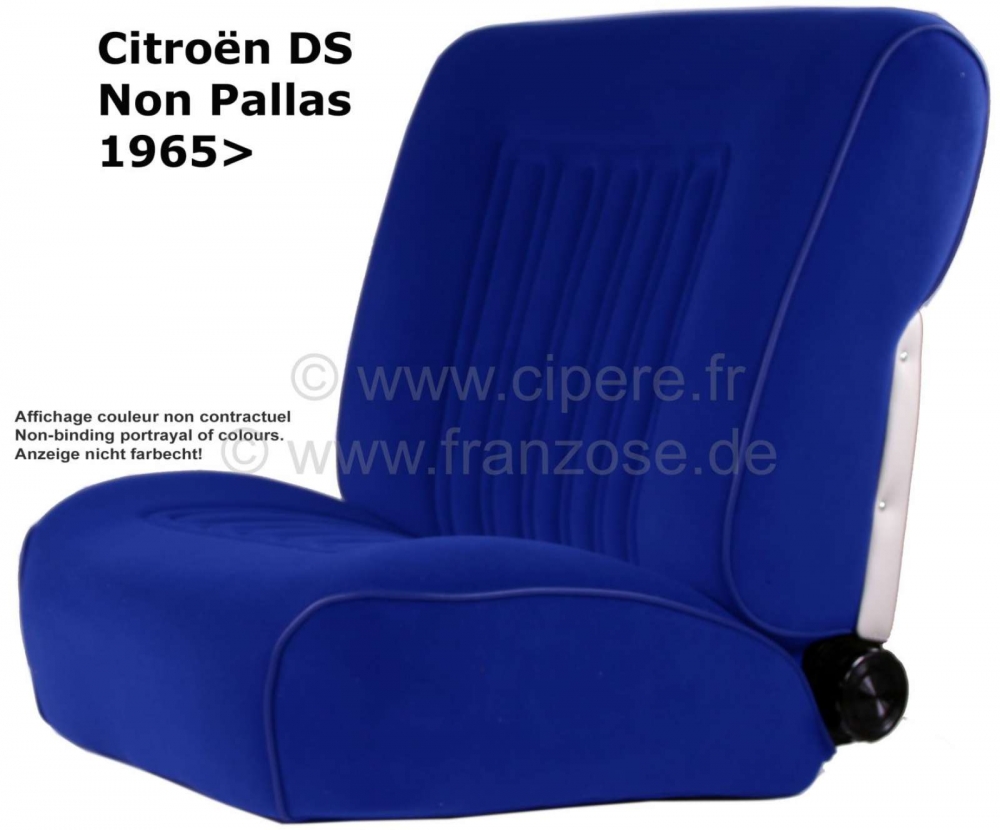 Sonstige-Citroen - DS Non Pallas, stoelhoezen voor + achter, Citroen DS Non Pallas, kleur royal blue (roi). H