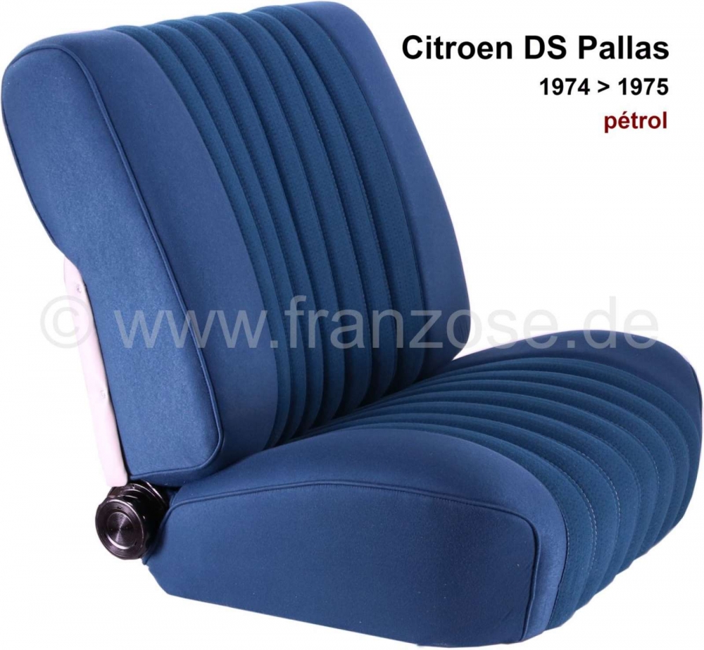 Sonstige-Citroen - DS Pallas, stoelhoezen voor + achter, Citroen DS Pallas 1974-1975, kleur petrol chained (g