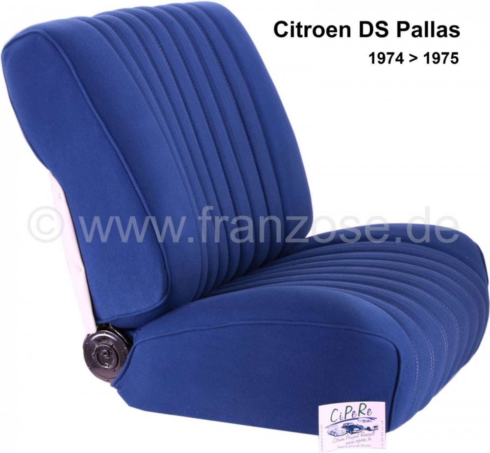 Sonstige-Citroen - DS Pallas, stoelhoezen voor + achter, Citroen DS Pallas 1974-1975, kleur donkerblauw geket