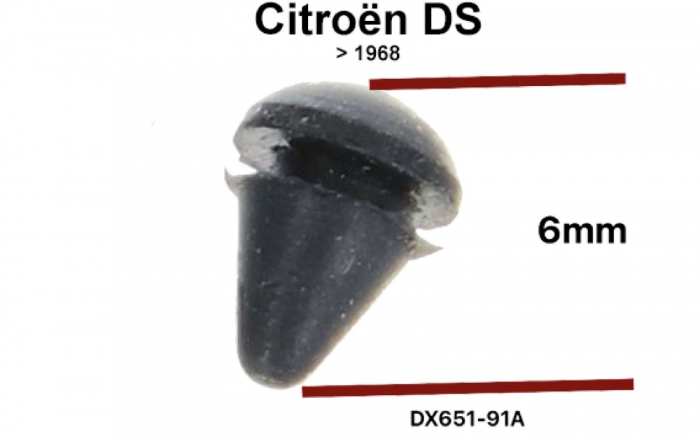 Citroen-DS-11CV-HY - Rubber stop (rubber buffer), voor het dashboardkastdeksel. Geschikt voor Citroen DS, tot m