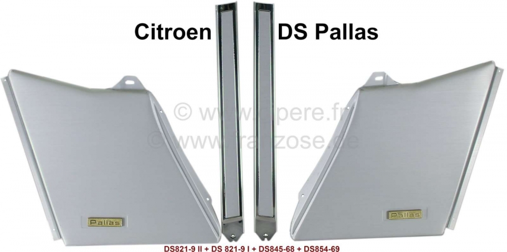 Citroen-DS-11CV-HY - C-stijl. Buitenbekleding, voor de B + C-stijl. Geschikt voor Citroen DS Pallas (incl. embl
