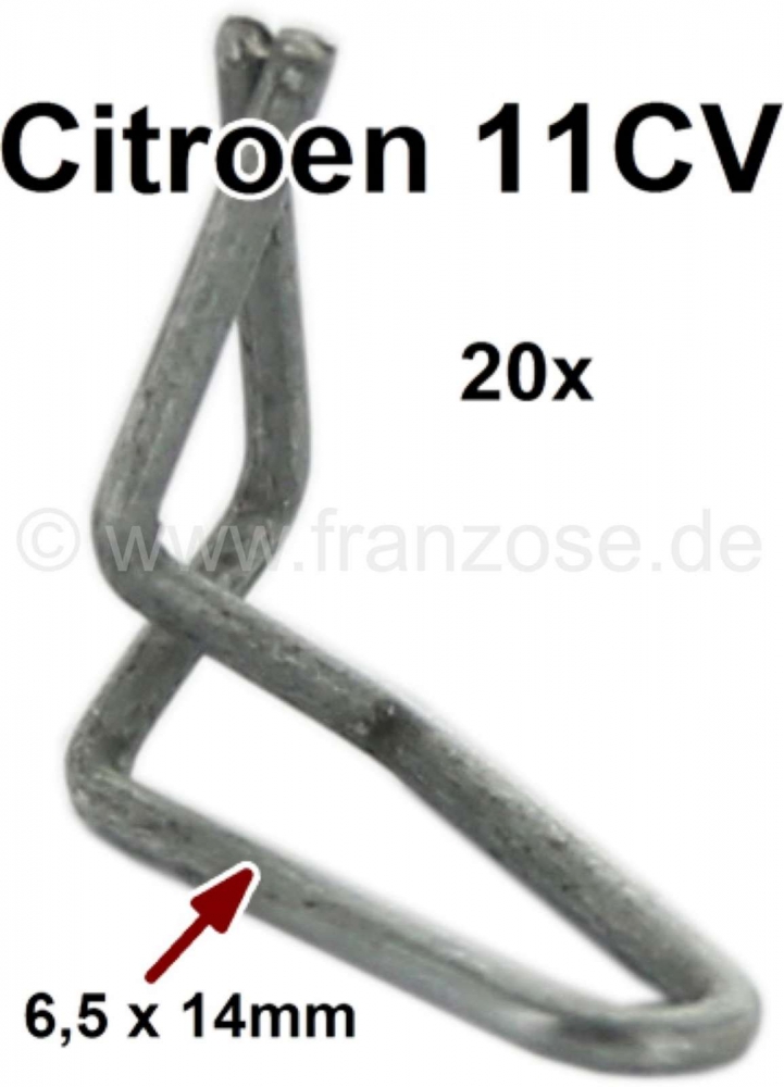 Citroen-DS-11CV-HY - Clipset (20 stuks) voor de deurlijsten (voor alle 4 de deuren). Geschikt voor Citroen 11CV