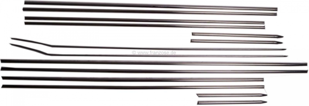 Citroen-DS-11CV-HY - Sierlijstenset, smal, boven + onder. Materiaal. Gepolijst roestvrij staal. Bestaande uit 1