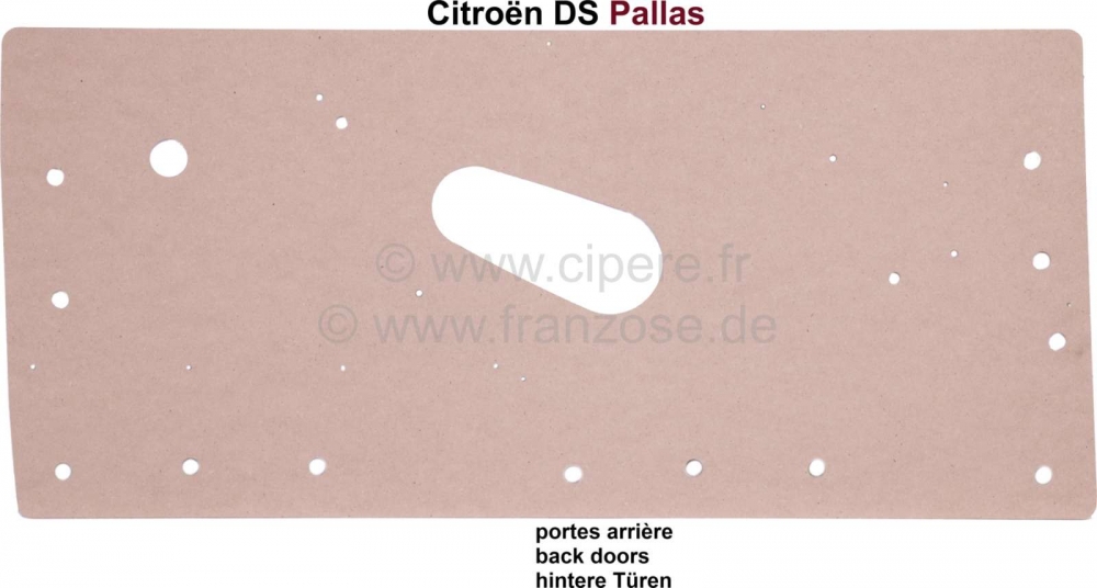 Citroen-DS-11CV-HY - Achterdeurpaneel hout, zonder afdekking. Geschikt voor Citroen DS Pallas. Per stuk, past l