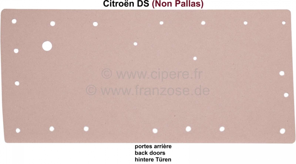 Citroen-DS-11CV-HY - Achterdeurpaneel hout, zonder afdekking. Geschikt voor Citroen DS Non Pallas. Per stuk, pa