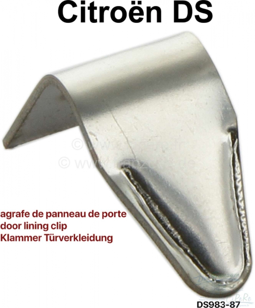 Citroen-DS-11CV-HY - Deurpaneel bevestigingslip (sluiting, lijkt op origineel met 2 kralen), voor de voordeurpa