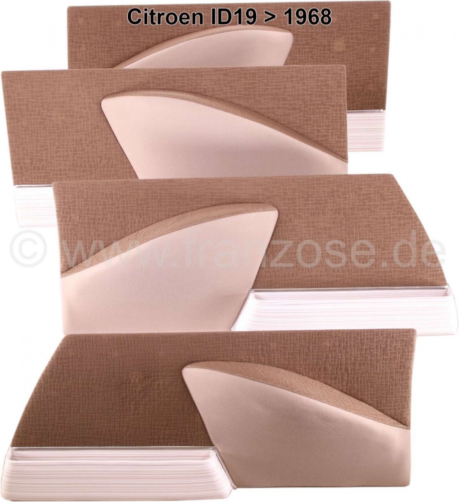 Sonstige-Citroen - ID19 >68, deurpanelen (4 stuks). Geschikt voor Citroen ID19, tot modeljaar 1968. Kleur: gr