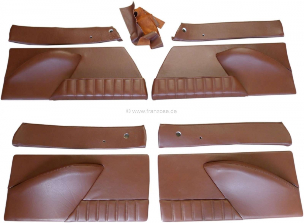 Sonstige-Citroen - DS Pallas, deurpanelen (4 stuks). Chocoladebruin leer (havane), incl. 4x leren bekleding, 