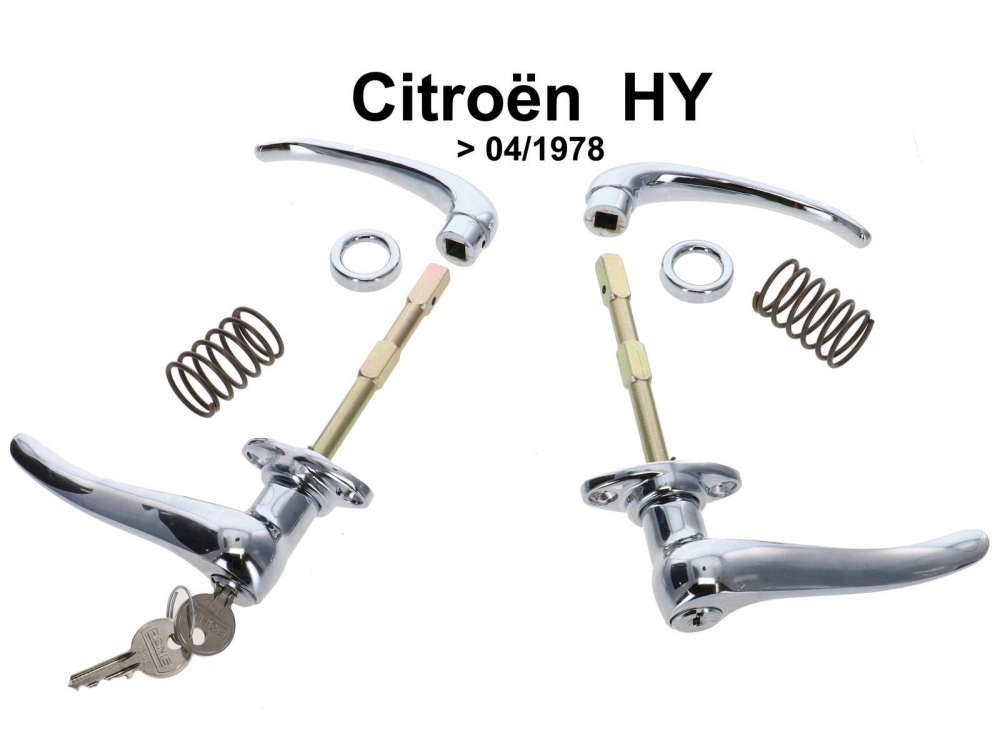 Citroen-DS-11CV-HY - Deurgreep set (links + rechts buiten + links + rechts binnen), geschikt voor Citroen HY, t