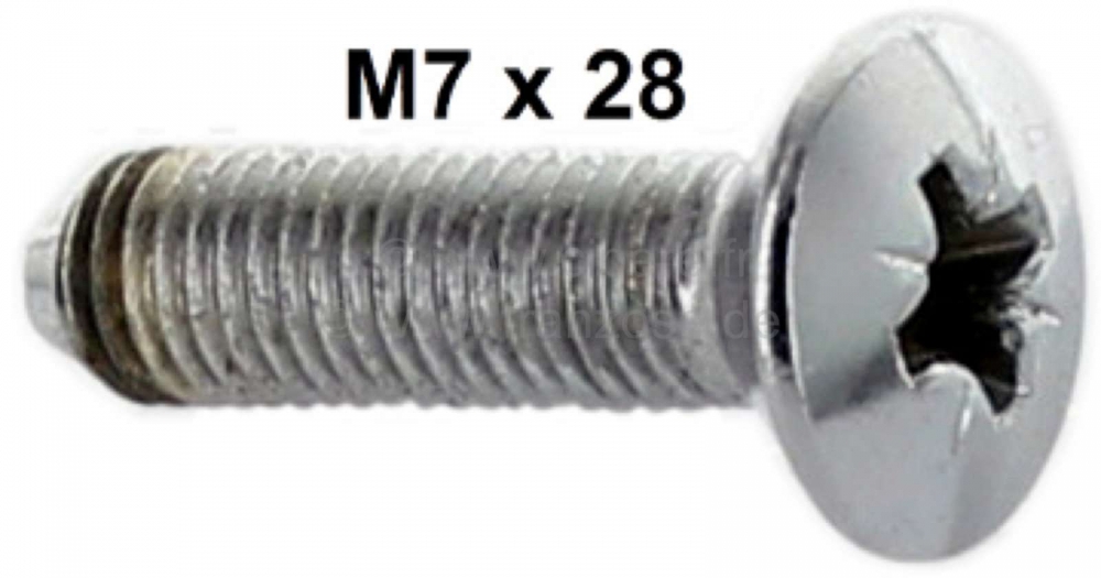 Sonstige-Citroen - Schroef (verzonken kop) M7, verchroomd, voor de slotvergrendeling. Geschikt voor Citroen D