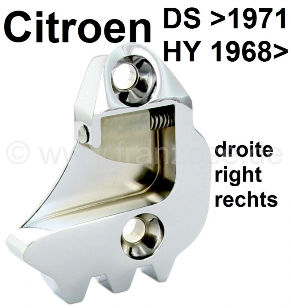 Sonstige-Citroen - Slotgrendel rechts, verchroomd. Geschikt voor Citroen DS Pallas, tot modeljaar 1971 (2x no