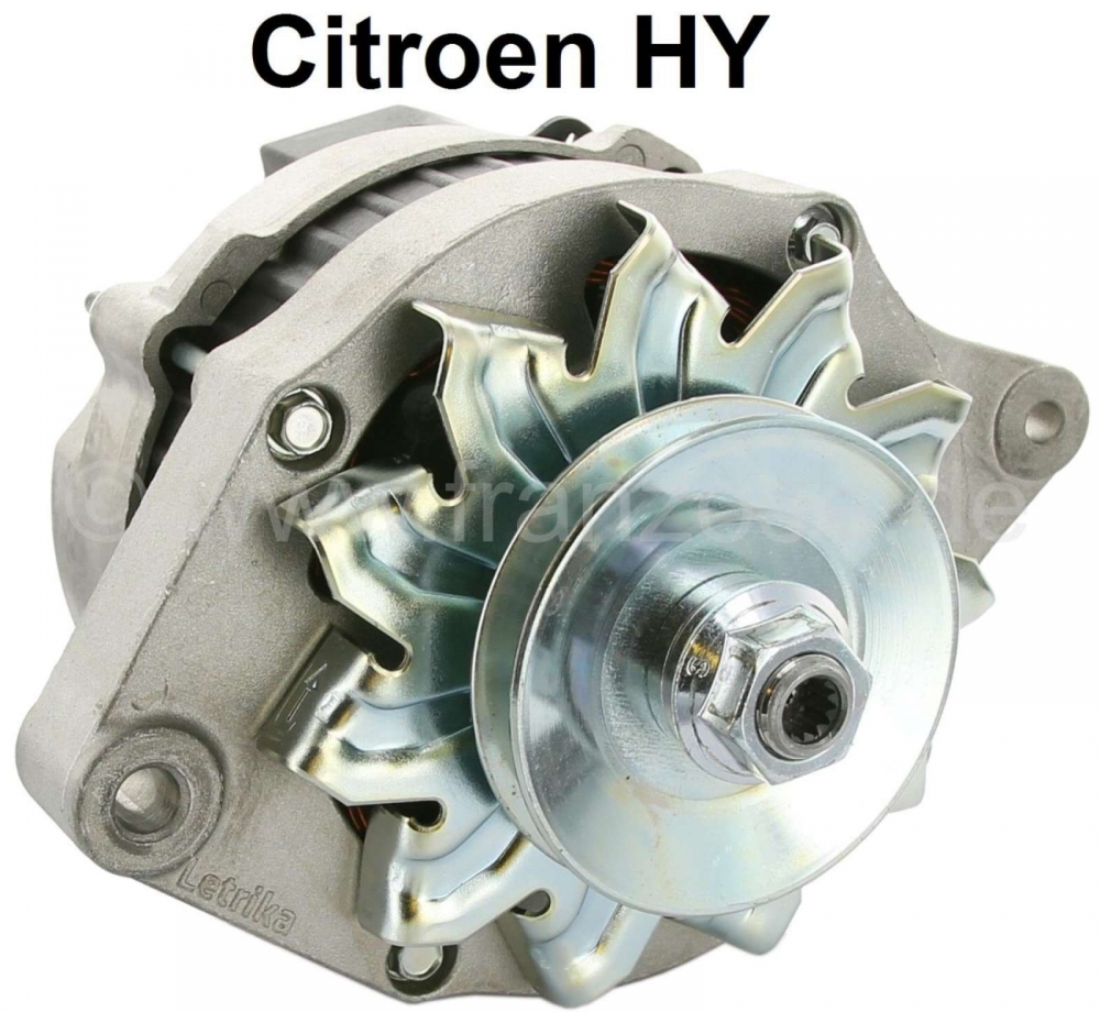 Citroen-DS-11CV-HY - Dynamo met geïntegreerde dynamoregelaar. Geschikt voor Citroen HY, vanaf modeljaar 1964. 