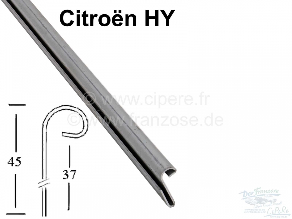 Citroen-DS-11CV-HY - Buitenscharnierlijst (vrouwelijk) Citroen HY. Speciaal gemaakt voor de motorkap. Het schar