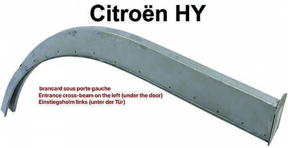 Citroen-DS-11CV-HY - Dorpel links (onder de deur). Geschikt voor Citroen HY. Handmatige reproductie. Gemaakt in