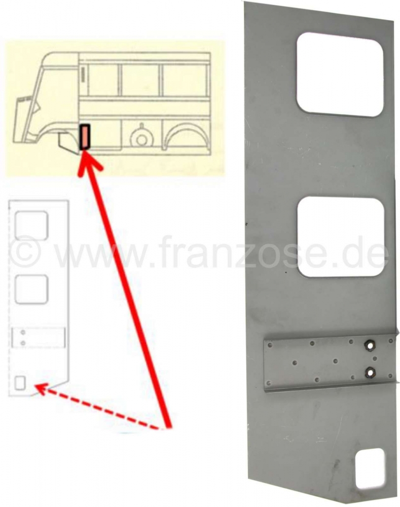 Citroen-DS-11CV-HY - Krikplaat linksvoor. Geschikt voor Citroen HY. Of. Nr. H741-83