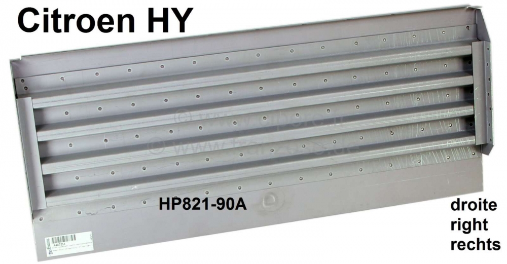 Citroen-DS-11CV-HY - Plaatwerk horizontaal, rechts in de verstevigingsligger achter de cabine. Of. Nr. HP821-90