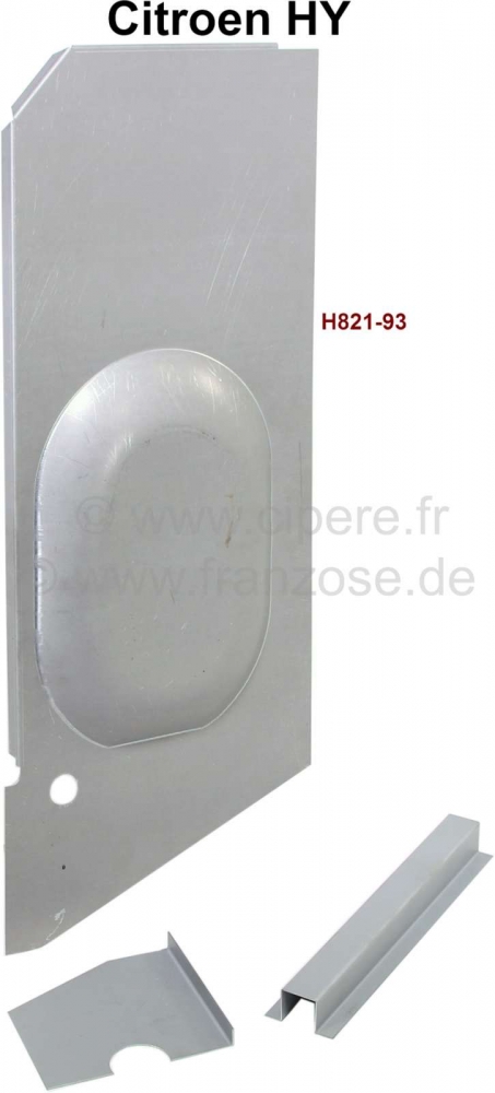 Citroen-DS-11CV-HY - Wielkast links: Staande plaat aan de voorkant van de wielkast, voor het reservewiel! Het p