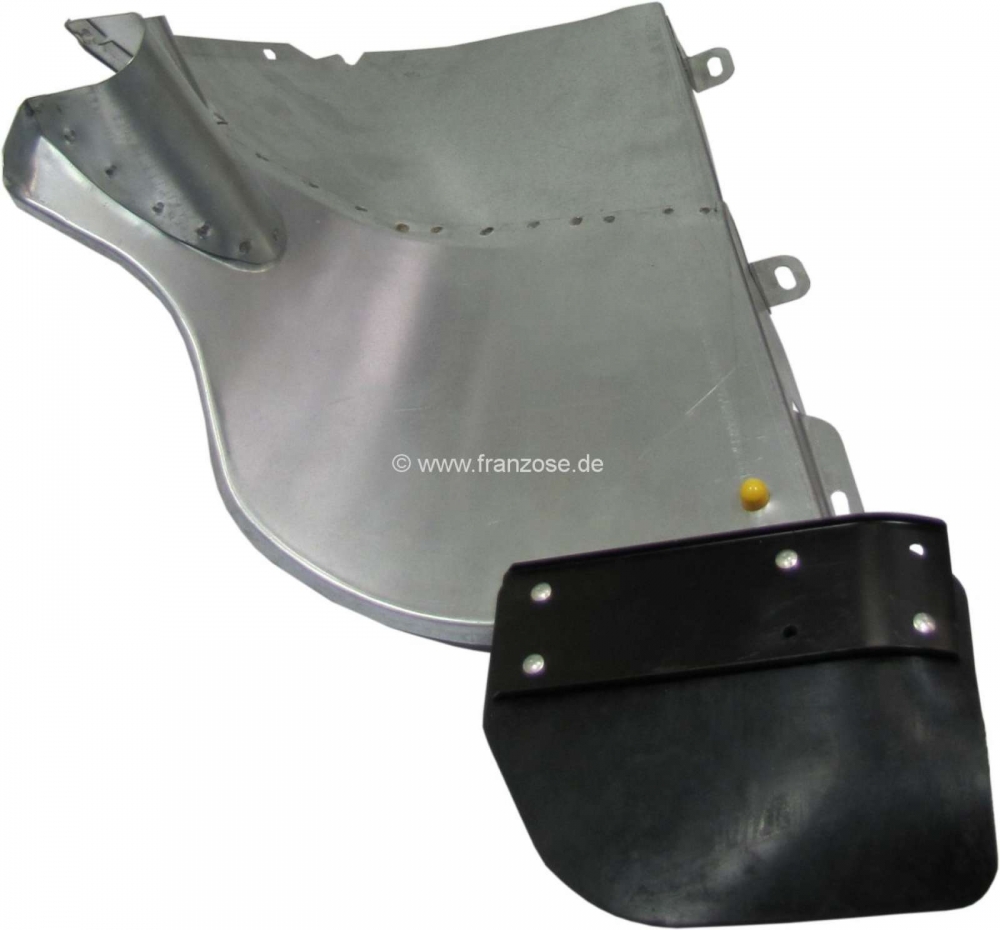 Citroen-DS-11CV-HY - Afdekplaat voor de hydraulische leidingen in de wielkast rechtsachter (incl. spatlap). Ges