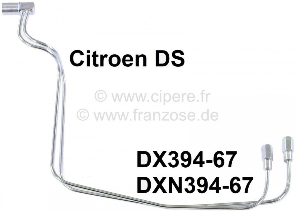 Citroen-DS-11CV-HY - Hydraulische leiding - toevoerleiding, vooraan. Geschikt voor Citroen DS (DX). Of. DX394-6