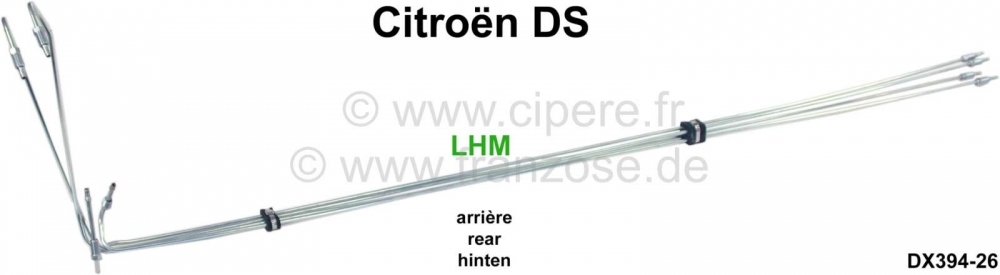 Sonstige-Citroen - Hydraulische leidingbundel achteraan. Hydraulisch systeem LHM. Geschikt voor Citroen DS. B