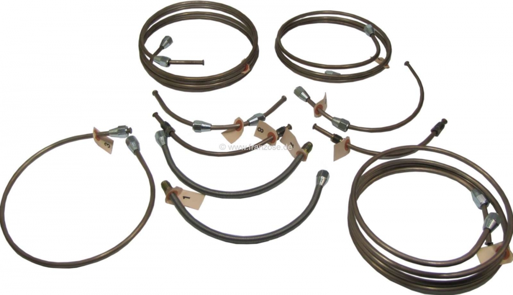 Citroen-DS-11CV-HY - Remleiding kit. Geschikt voor Citroen 15CV, vanaf modeljaar 07/1952.