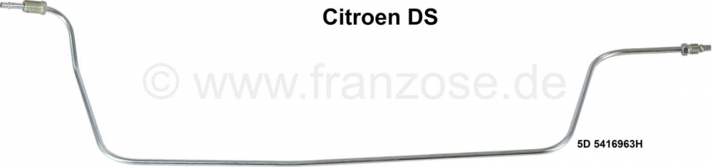 Citroen-DS-11CV-HY - Remleiding tussen de T-verdeler (naast de linker remklauw) en de rechter remklauw. Geschik