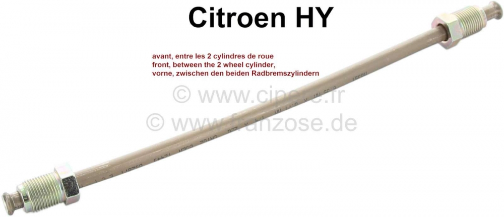 Citroen-DS-11CV-HY - Remleiding voorrem. Verbinding tussen de bovenste en onderste wielremcilinders. Geschikt v