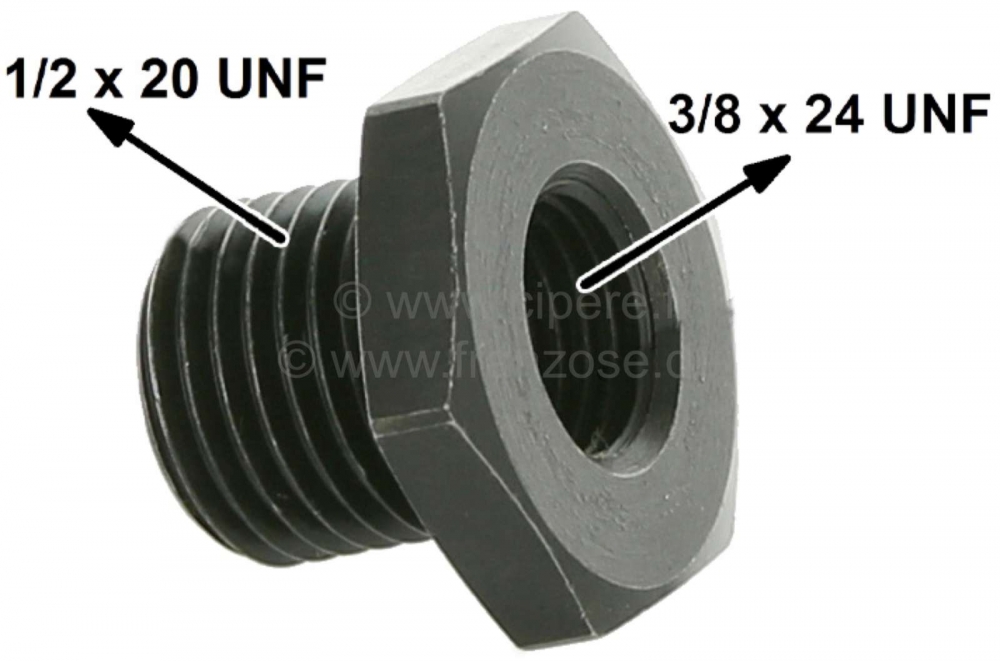 Renault - Verloopstuk van 1/2 UNF naar 3/8 UNF. Voor Hydrovac!