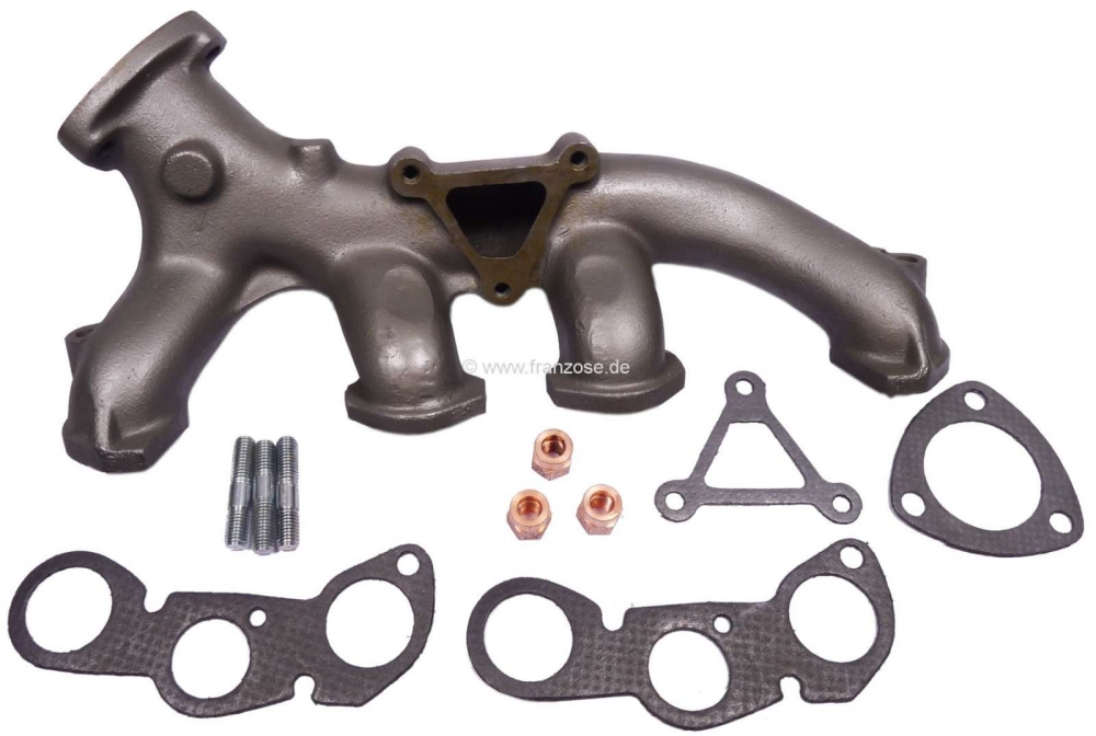 Citroen-DS-11CV-HY - Uitlaatspruitstuk, met alle pakkingen (nieuw onderdeel). Geschikt voor Citroen 11CV, vanaf