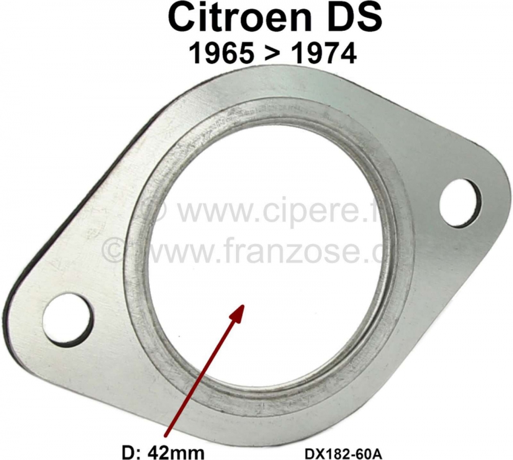 Citroen-DS-11CV-HY - Pijpafdichting voor spruitstuk (Y-pijp), geschikt voor Citroen DS. 42 mm binnendiameter. D