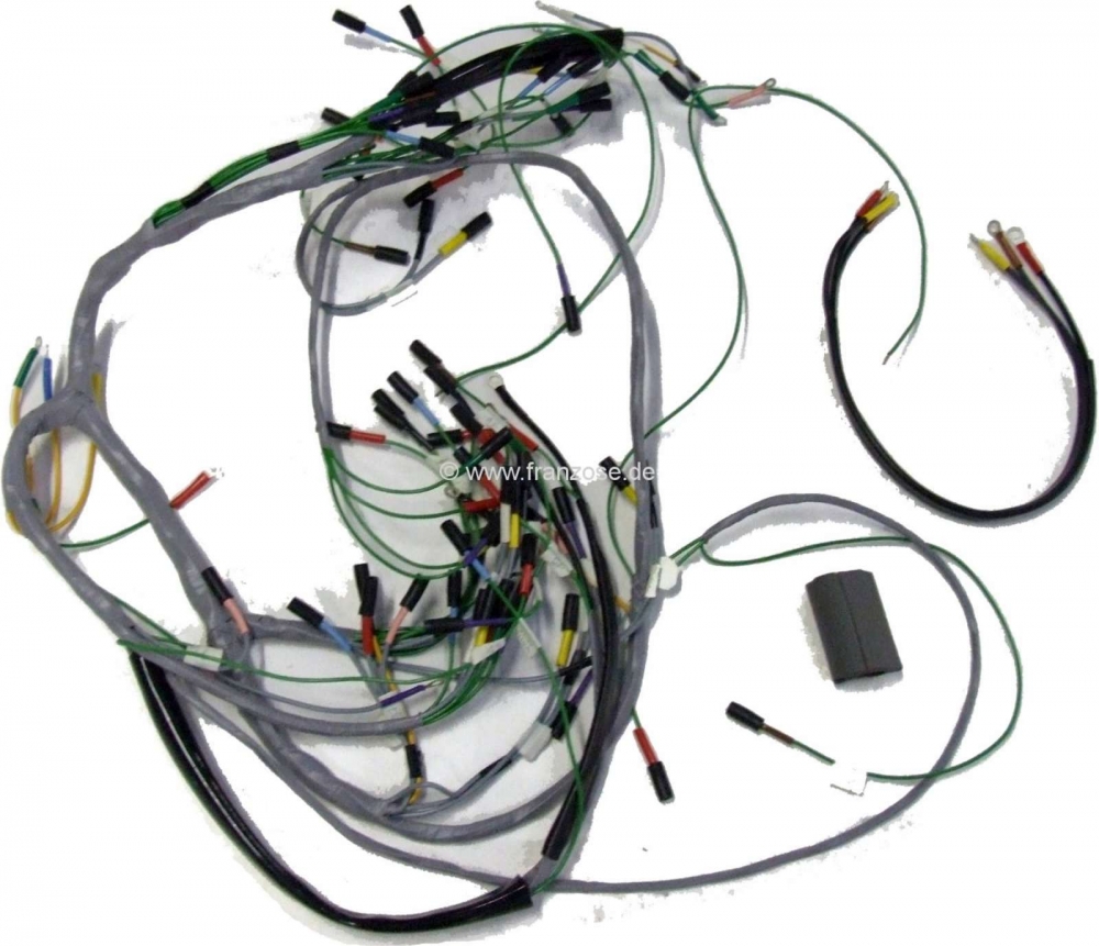 Citroen-DS-11CV-HY - Hoofdkabelboom. Batterij links. Gelijkstroom. Geschikt voor Citroen DS, van modeljaar 09/1