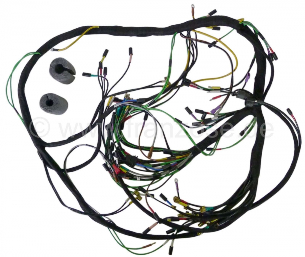 Citroen-DS-11CV-HY - Hoofdkabelboom. Batterij rechts. 1 relais. 8 zekeringen (exportversie). Geschikt voor Citr