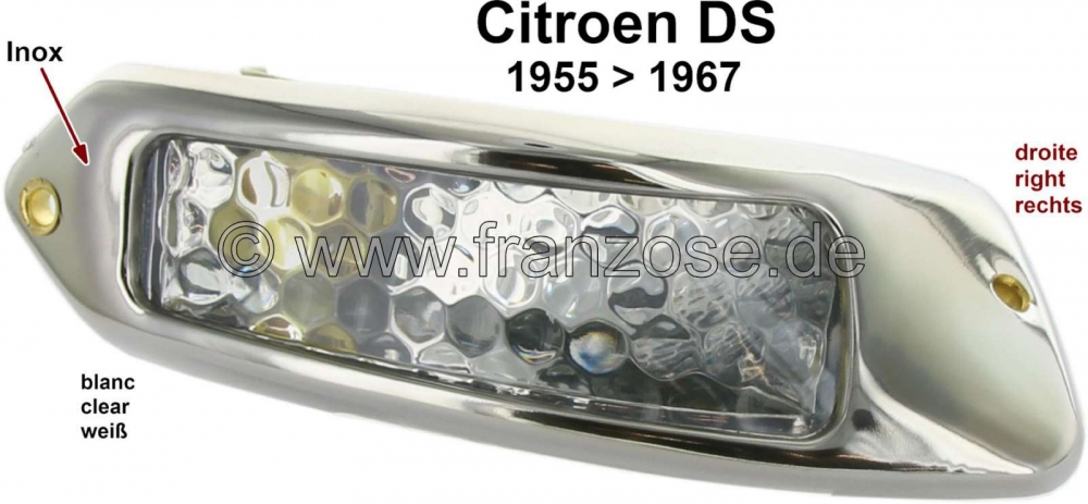 Citroen-DS-11CV-HY - Complete richtingaanwijzer rechtsvoor. Geschikt voor Citroen DS, van 1955 tot 1967. De ric