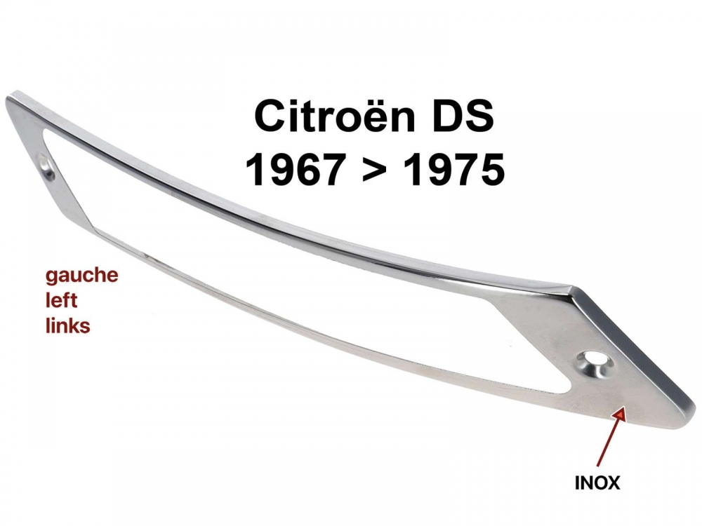 Renault - Richtingaanwijzerframe links, roestvrij staal. Geschikt voor Citroen DS, vanaf modeljaar 1