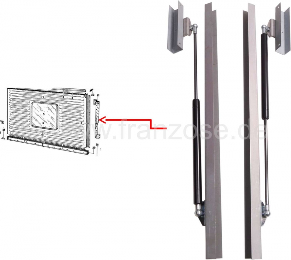 Sonstige-Citroen - Ombouwset voor de bovenste achterklep. Geschikt voor Citroen HY. Deze ombouwset bevat alle