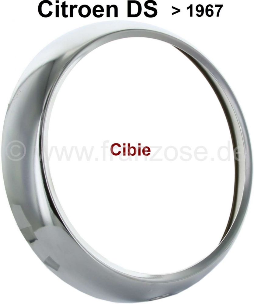 Sonstige-Citroen - Koplamp chroom ring, voor Cibie koplamp cup. Geschikt voor Citroen DS, tot modeljaar 1967 