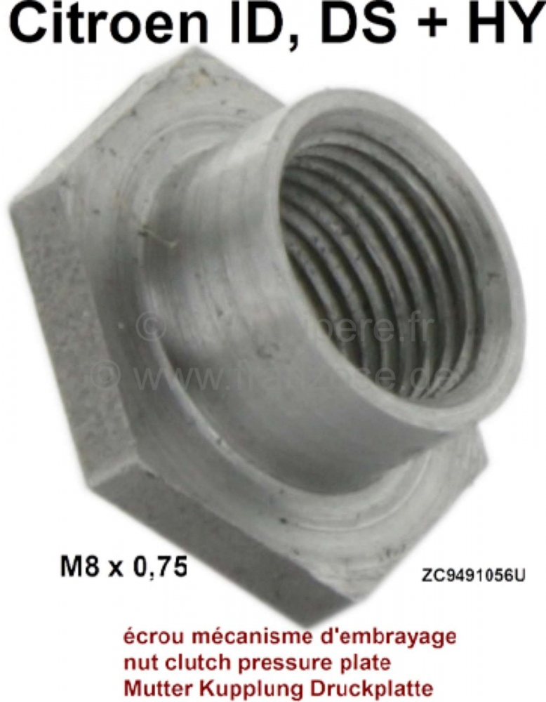 Sonstige-Citroen - Koppelingsdrukplaat met 3 vingers: Moer voor het afstellen van de hendels (vingers). Schro