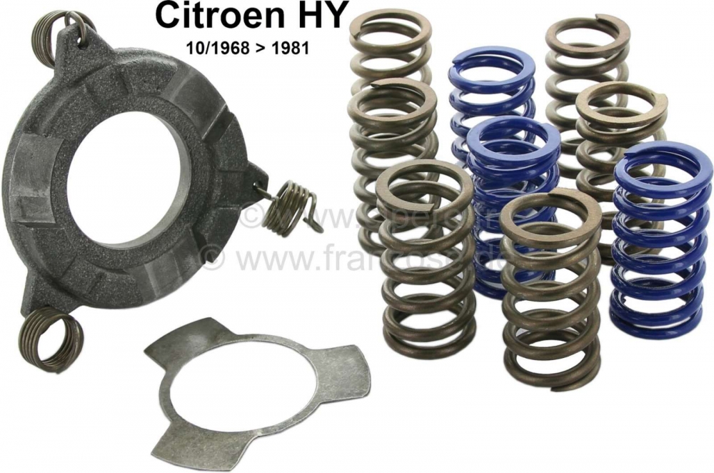 Citroen-DS-11CV-HY - Koppelingsdrukplaatveerset (reparatieset), incl. drukring. Geschikt voor Citroen HY, vanaf