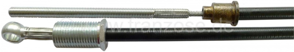 Citroen-DS-11CV-HY - Koppelingskabel, geschikt voor Citroen 11CV AM/BL/Legere.  Totale lengte: 720mm. Mantel: 4